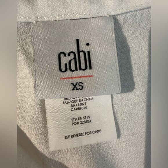Cabi Oversized Women's Top Size XS White V Neck - Picture 5 of 8